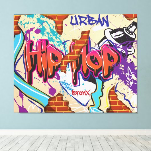 Urban Hip Hop Graffiti Wall. Leinwanddruck (Insitu (Holzboden))