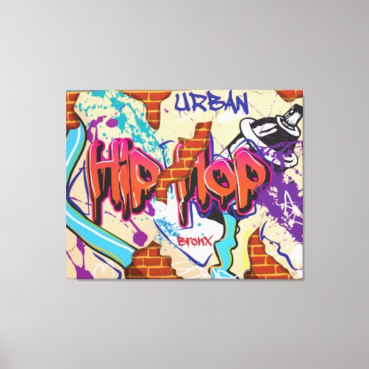Urban Hip Hop Graffiti Wall. Leinwanddruck (Vorderseite)
