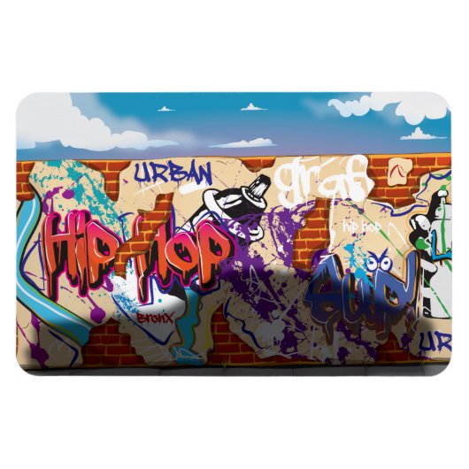 Urban Hip Hop Graffiti Wall. Magnet (Horizontal)