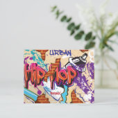 Urban Hip Hop Graffiti Wall. Postkarte (Stehend Vorderseite)