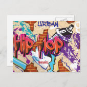 Urban Hip Hop Graffiti Wall. Postkarte (Vorne/Hinten)