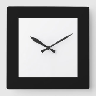Urban Hottie Schlicht Pierot Black und White Clock Quadratische Wanduhr