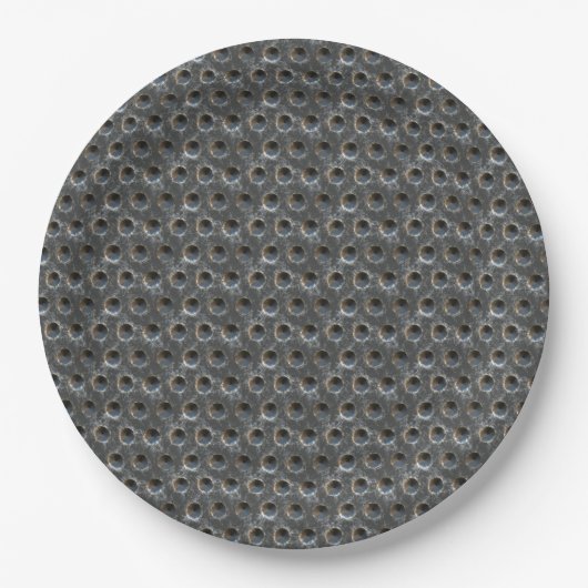 Urban Industrial Metallic Texture Print Pappteller (Vorderseite)