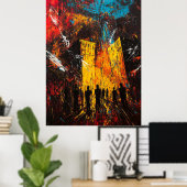 Urban Inferno - expressionistische Stadtmitte im C Poster (Heimbüro)