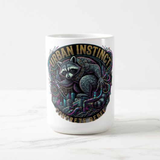 Urban Instinct Waschbär Langarmshirt Kaffeetasse (Mittel)