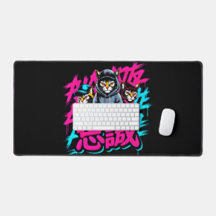 Urban Japanese Cat Crew - Für Gaming & Büro Schreibtischunterlage