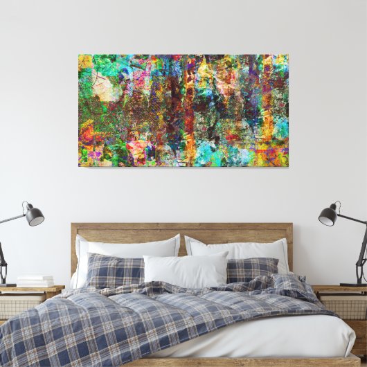 Urban Jungle-Digital Originale Kunst Leinwanddruck (Insitu (Schlafzimmer))