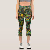 Urban Jungle Graffiti - kühne und energiegeladene  Capri Leggings (Vorderseite)