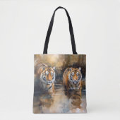 Urban Jungle Wading Tigers Tote Bag Tasche (Vorderseite)