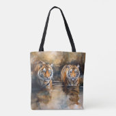 Urban Jungle Wading Tigers Tote Bag Tasche (Rückseite)