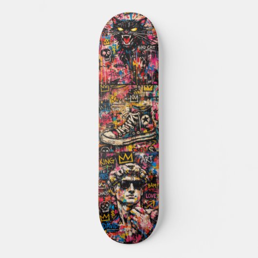 Urban King: Graffiti Pop Art Skateboard Deck  (Vorderseite)