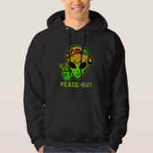 Urban Legend Alien Streetwear PEACE OUT Hoodie (Vorderseite)