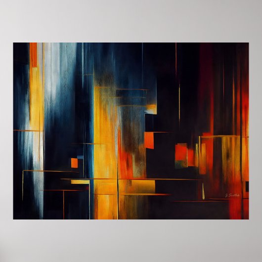 Urban Lights Abstract Geometry Poster (Vorne)