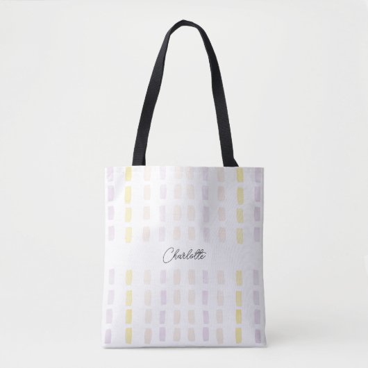 Urban Lilac Geometric Watercolor Mit Monogramm Tasche (Vorderseite)