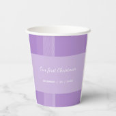 Urban Lilac Violet Tartan Monogramm Pappbecher (Rückseite)