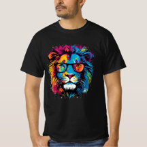 Urban Lion: Graffiti Colorful T - Shirt Art