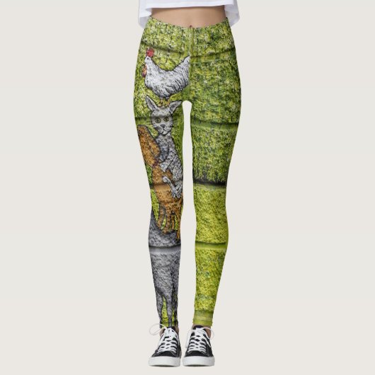 "Urban Menagerie Leggings: Graffiti Animal Parade" Leggings (Vorderseite)