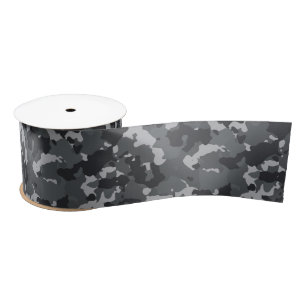 Urban Military Camouflage Camouflage Black Gray Satinband
