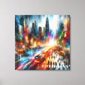 Urban Mirage: Abstraktes Stadtbild Leinwanddruck (Vorderseite)