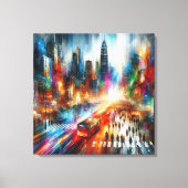 Urban Mirage: Abstraktes Stadtbild Leinwanddruck (Vorderseite)