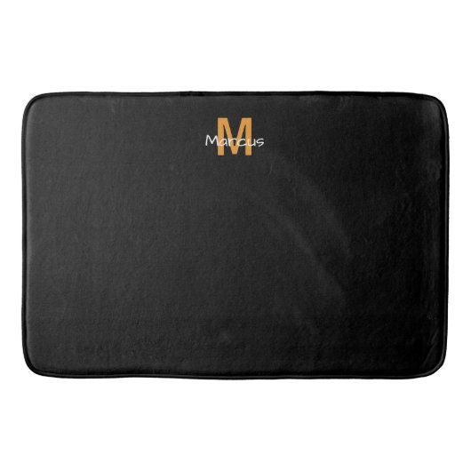 Urban Mit Monogramm Black Chic Badematte (Vorderseite)