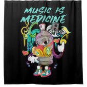 Urban Music is Medicine Graffiti Duschvorhang (Vorderseite)