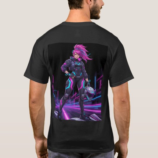Urban Myth Engine – Cyberpunk Machine Legend T-Shirt (Rückseite)
