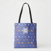 Urban New York City Pattern Royal Blue Monogram Tasche (Vorderseite)