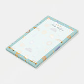 Urban NYC Icons Muster Türkischer grüner Name Post-it Klebezettel (angewinkelt)