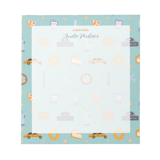 Urban NYC Muster Türkis Green Name Notizblock (Vorderseite)