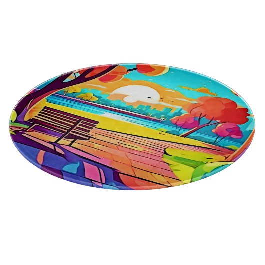 Urban Oasis Sunset Panorama Schneidebrett (Ecke)