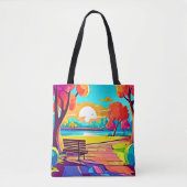 Urban Oasis Sunset Panorama Tasche (Vorderseite)
