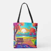 Urban Oasis Sunset Panorama Tasche (Rückseite)