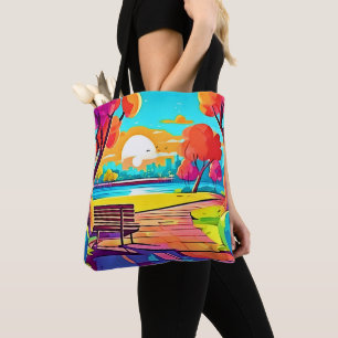 Urban Oasis Sunset Panorama Tasche