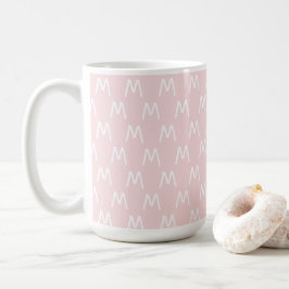 Urban Pink und White Monogram Kaffeetasse
