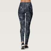 Urban Planet Black Galaxy Glitzer CUSTOM TEXT Leggings (Rückseite)