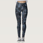 Urban Planet Black Galaxy Glitzer CUSTOM TEXT Leggings (Vorderseite)