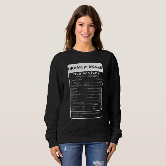 Urban Planner Nutrition Facts Sarcastic Graphic Sweatshirt (Vorne ganz)