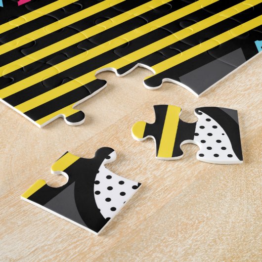 Urban Pop Art Abstrakt Geometric Cube Monogram Puzzle (Seite)