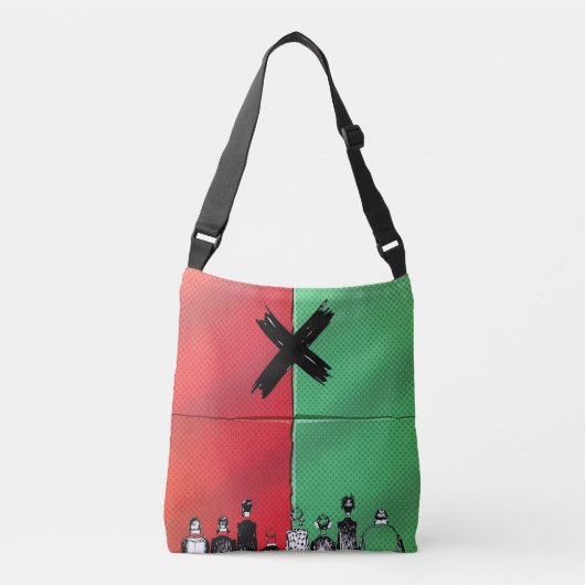 Urban Pop Art X Crowd Tote Tragetaschen Mit Langen Trägern (Vorderseite)
