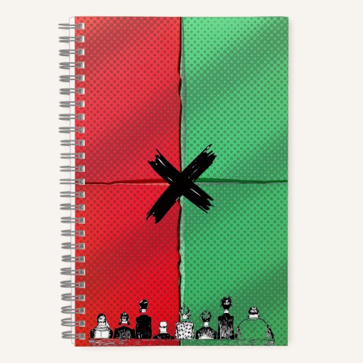 Urban Pop Crowd Retro Notebook Notizblock (Vorderseite)