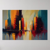 Urban Pulse – Abstract City In Vertical Rhythm Poster (Vorne)