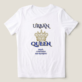 URBAN QUEEN BRAVE , CONFIDENT WOMEN'S WHITE/BLUE Tri-Blend SHIRT