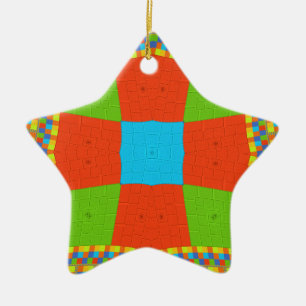 "Urban Quilt" Europäische geometrische Mustergesta Keramik Ornament