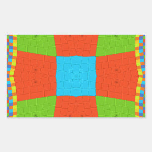 "Urban Quilt" Europäisches geometrisches Muster Ar Rechteckiger Aufkleber