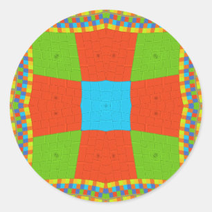 "Urban Quilt" Europäisches geometrisches Muster Ar Runder Aufkleber