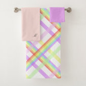 Urban Rainbow Kariert Mit Monogramm Badhandtuch Set (Insitu)