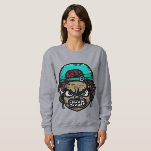 Urban Rebel: Graffiti Style Face Sweatshirt (Vorne ganz)