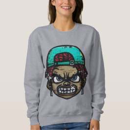 Urban Rebel: Graffiti Style Face Sweatshirt
