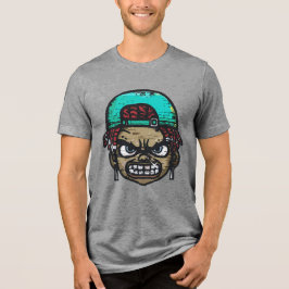 Urban Rebel: Graffiti Style Face Tri-Blend Shirt